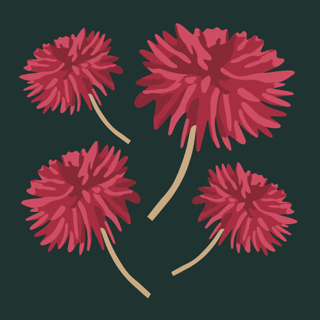 Vector isolated illustration with dahlias.のイラスト素材