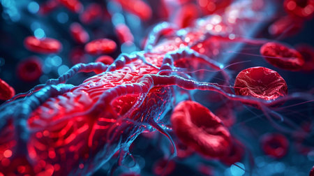 Visual representation showcases arterial compression points and blood flow interactions in detailの素材