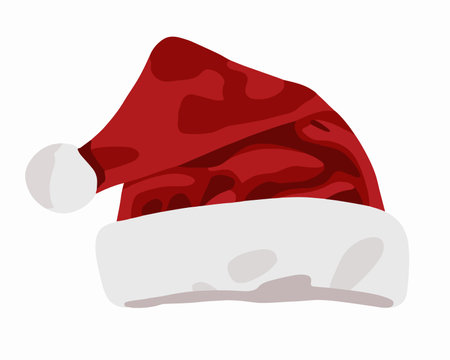 Vector isolated illustration of a Christmas hat on a white background.のイラスト素材