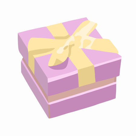 Vector isolated illustration of a gift box on a white background.のイラスト素材