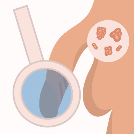 Vector isolated illustration of genital herpes in men. Rush of genital herpes.のイラスト素材