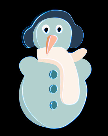 Vector isolated illustration of a snowman on a white background.のイラスト素材