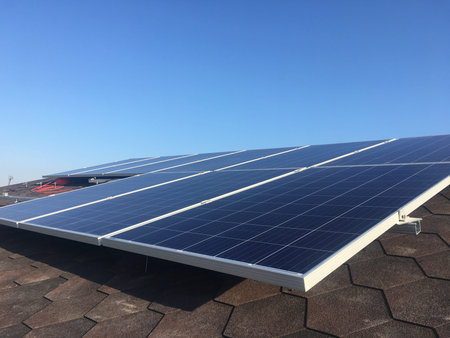 solar panels on a roof. solar station. alternative energy
