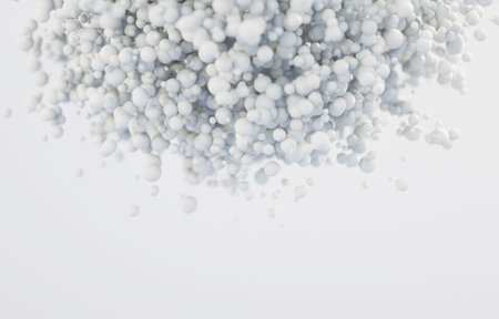 Abstract background of white balls. 3d render illustration