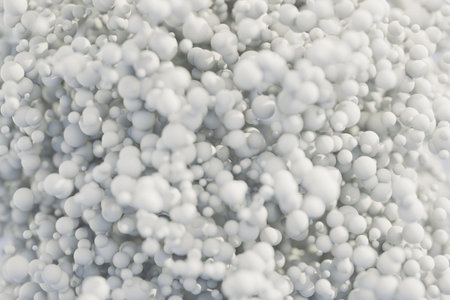 Abstract background of white balls. 3d render illustration