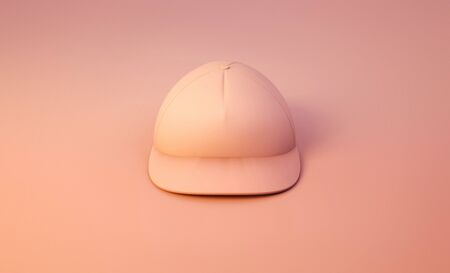 Cap on pink background, front view. 3d illustrationの写真素材