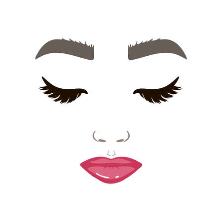 sketch hand drawn woman face with inscription Vector Design, make up girl fashion, beauty. vector illustration for t-shirt, sweatshirt.のイラスト素材