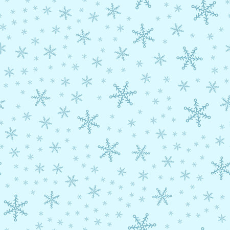 Seamless pattern of snowflakes on a blue backgroundのイラスト素材