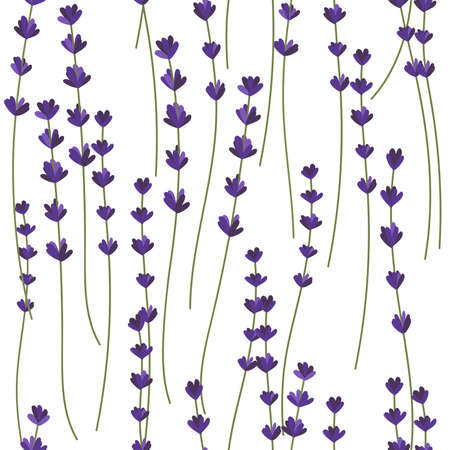 Lavender decorative pattern. Seamless pattern for fabric, paper other printing and web projects. Watercolor background. on white.のイラスト素材