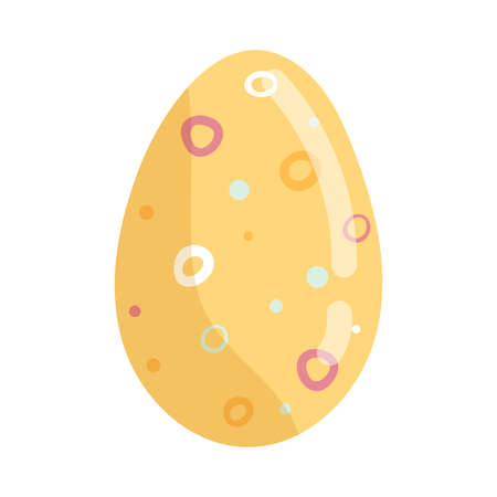 Easter yellow egg isolated on white hand drawing.のイラスト素材
