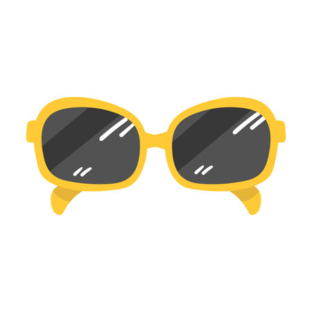 Cartoon Isolated yellow Sunglasses Vector Illustration.のイラスト素材