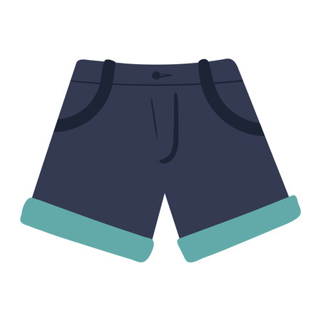 Cool blue boxer short pant in cartoon style isolated on white.のイラスト素材