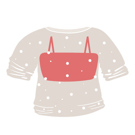unfashionable transparent blouse, with a bright top underneath. isolated on whiteのイラスト素材