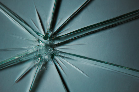 Broken glass pile pieces of texture and background isolated on white, cracked window effect....