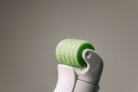 Dermaroller for mesotherapy. The fixture makes anti aging dermis roller. Facial treatment needlesの写真素材