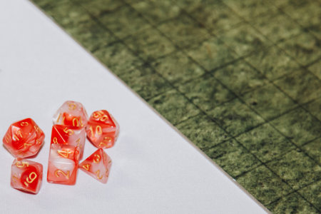 A set of polyhedral dice used for role playing games such as Dungeons Dragons