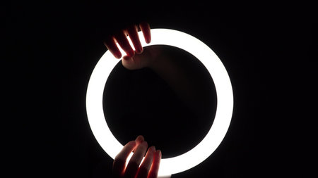 pack of gestures. female hands close-up make figures from fingers. finger play, gentle movements...