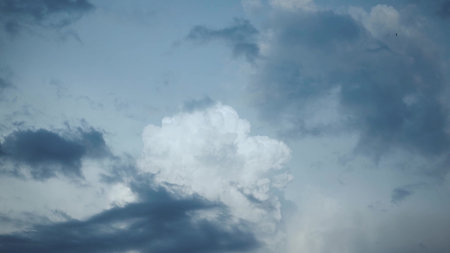 Timelapse of beautiful lush clouds. nuclear explosion. A cloud in the form of a mushroom. An amazing...