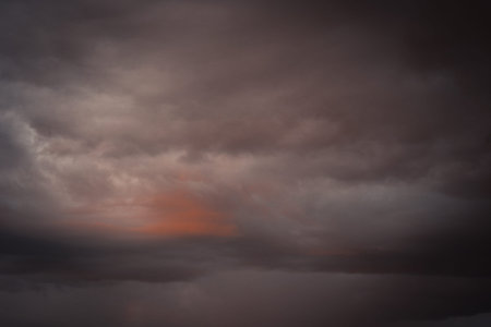 Beautiful bright sky with gray clouds. Nature sky background.