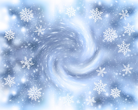 Christmas background with snowfall and snowflakes. New Year winter holiday blizzard.の写真素材