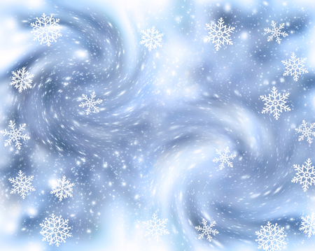 Christmas background with snowfall and snowflakes. New Year winter holiday blizzard.の写真素材
