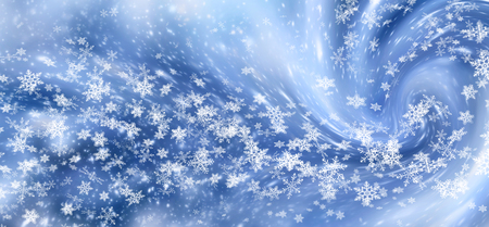 Christmas background with snowfall and snowflakes. New Year winter holiday blizzard.の写真素材