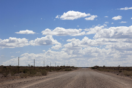 Ground road through the desertの写真素材