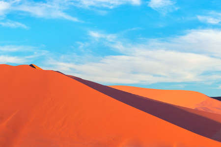 The famous 45 red sand dune in Sossusvlei. Africa, Namib Desertの写真素材