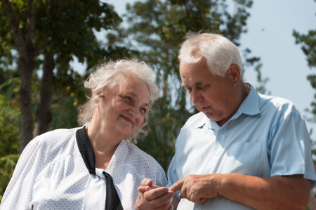Mature couple at summer park