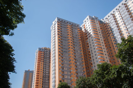Several new high houses on the street