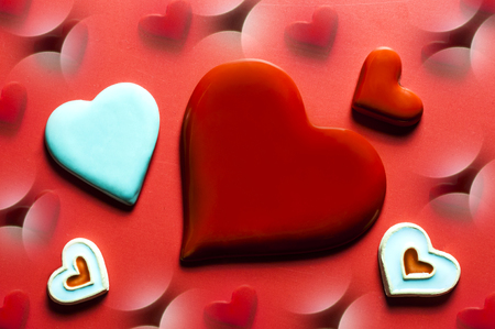 Valentines Day Decoration Decorative hearts bright redの写真素材