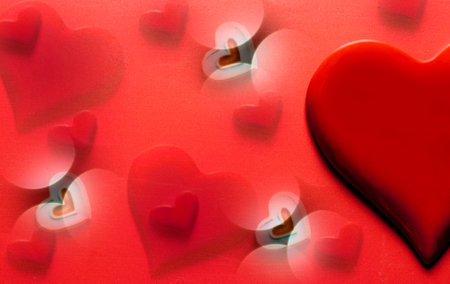 Valentines Day Decoration Decorative hearts bright redの写真素材