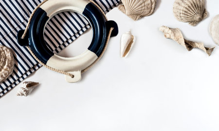 small decorative lifebuoy the on white background