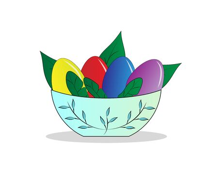 plate with easter eggsのイラスト素材