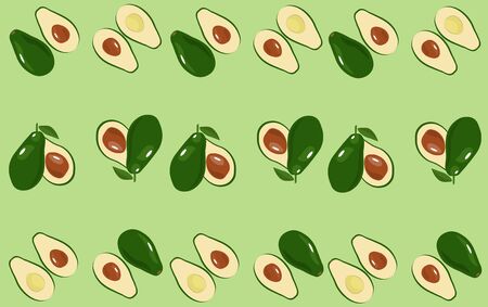 whole and sliced avocado fruits backdropのイラスト素材