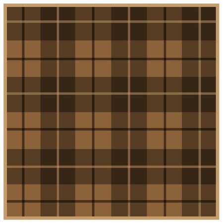 Scottish tartan brown with black stripesのイラスト素材