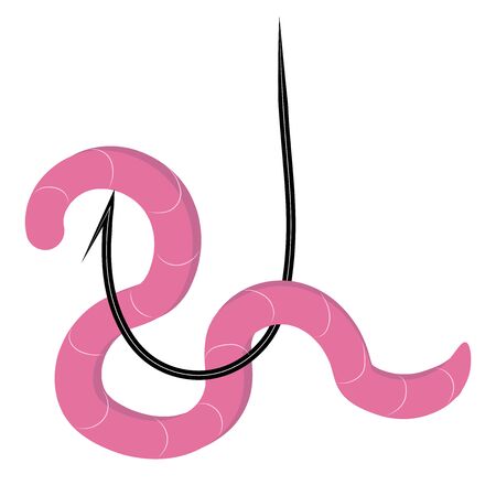 pink worm on a hookのイラスト素材