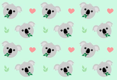 Koala face with a branchのイラスト素材