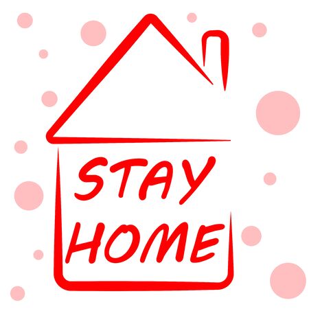 house with the words stay homeのイラスト素材