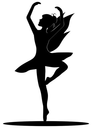 ballerina pose silhouette in balletのイラスト素材