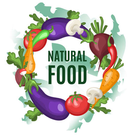 banner with vegetables. Healthy eating. vector illustration. Fresh vegetables design template. Vector illustration for vegetables market.のイラスト素材
