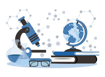 Concept idea in medicine, healthcare. The concept of modern education, research success. Vector flat illustration eps10のイラスト素材