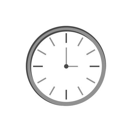 Clock isolated on white background. Vector flat illustration. Time to wake up. Icon for designのイラスト素材