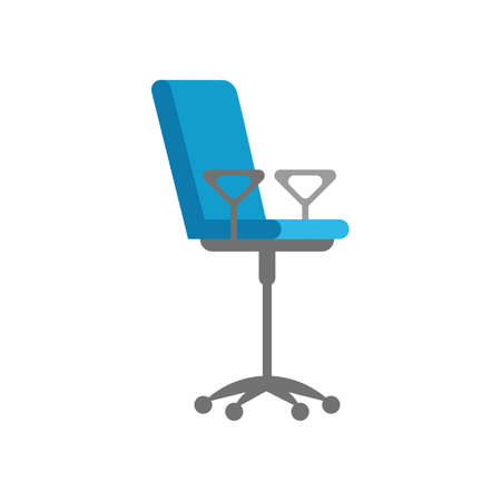chair isolated on white background. Vector flat illustration. A piece of interior. The object can be used for the design of an apartment, office, premises.のイラスト素材