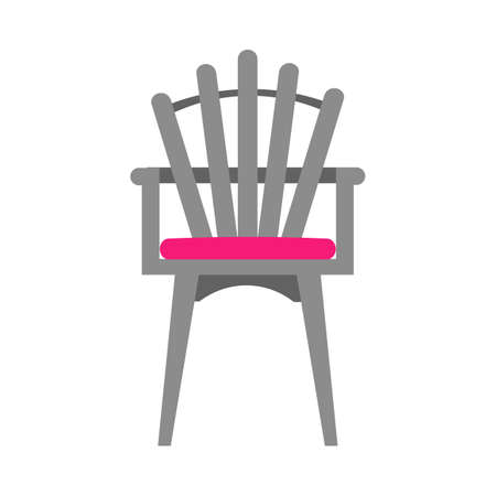 chair isolated on white background. Vector flat illustration. A piece of interior. The object can be used for the design of an apartment, office, premises.のイラスト素材
