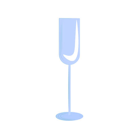 Champagne glass. Vector flat illustration. Bar glass. Champagne icon. Hand-drawn illustrations. Celebration concept iconのイラスト素材