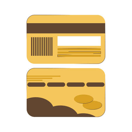 bank cards isolated on white background. Vector flat illustration. Banking, money transactions, financial services, money exchange.のイラスト素材