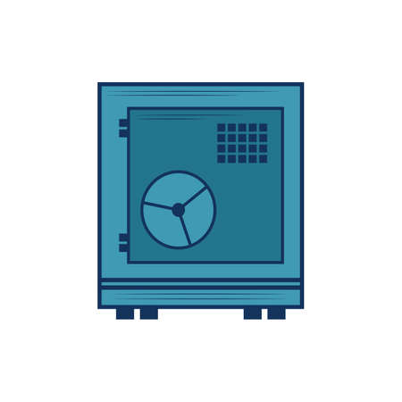 safe isolated on white background. Vector flat illustration. Money protection. Long term savings.のイラスト素材