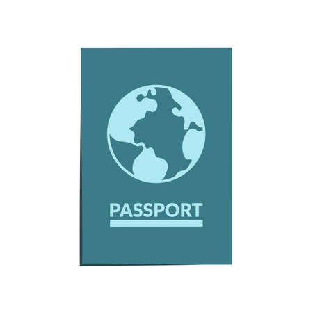 Passport isolated on white background. Vector flat illustration. Identity document. Time to travelのイラスト素材
