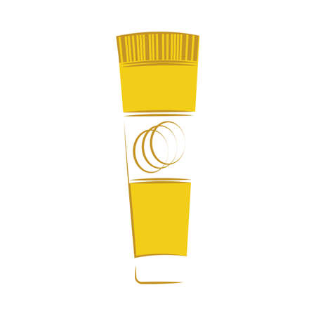cream in a tube. Isolated over white background. Vector flat illustration. Tube for paint, toothpaste, cream, cosmetics, glue.のイラスト素材